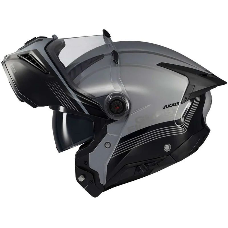 Ordina Subito Casco Moto Axxis Modulare fu409 SV Ghostfighter Bitone C2 Nero Lucido Grigio