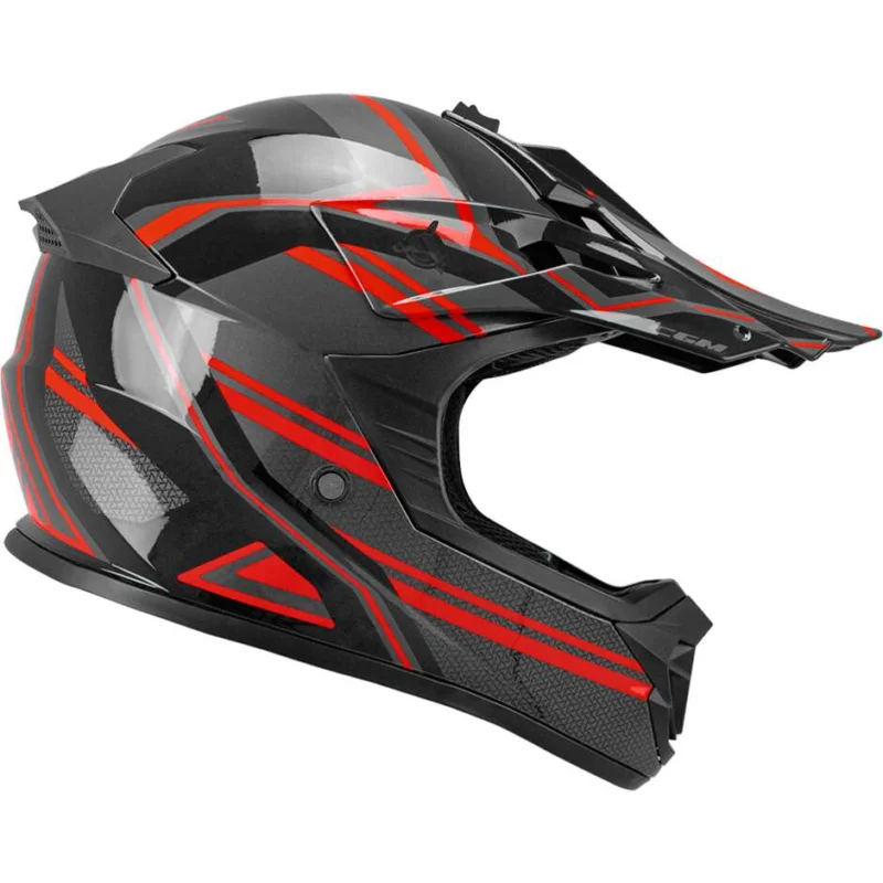 Popolare Casco Moto Bambino Cross CGM 267G DIRT-X FURY Nero Grigio Rosso
