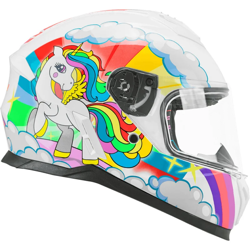 Ultimissimo Modello Casco Moto Bambino Integrale CGM 265D MICRO DREAMS Bianco Fucsia Celeste