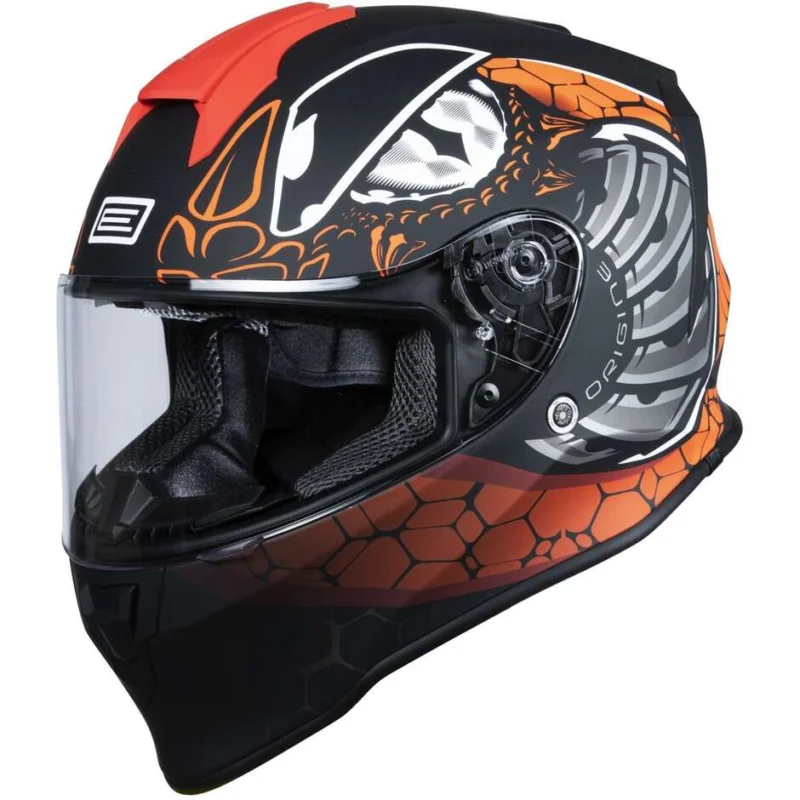 Ultime Pezzi Casco Moto Bambino Integrale Origine DINAMO KIDS Fighter Rosso Fluo Nero Opaco