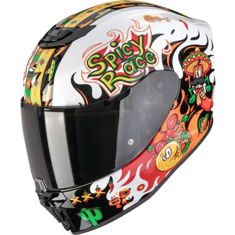 Scelto Dai Clienti Casco Moto Bambino Integrale Scorpion EXO-JNR AIR YUCATAN Bianco Arancio Nero