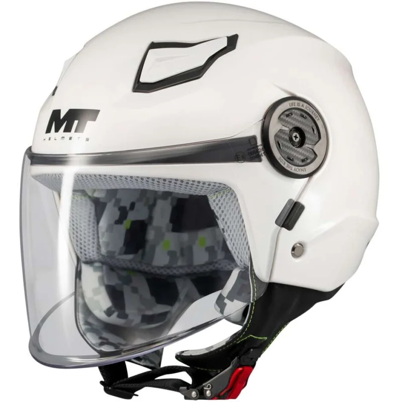 Casco Moto Bambino Jet Mt Helmets LITE PURE A0 Bianco Lucido Offerta Lampo