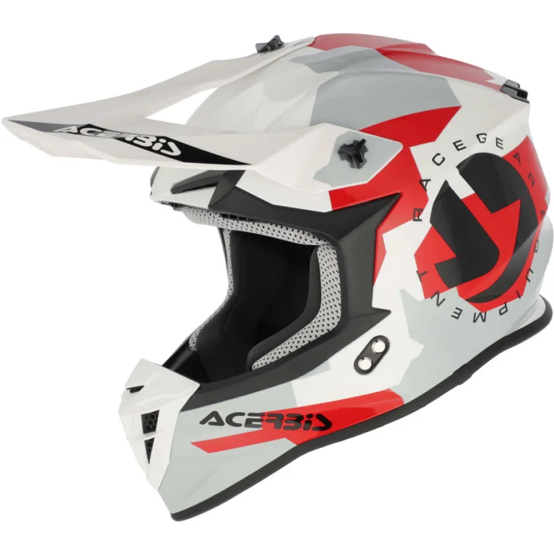 Ultimissimo Modello Casco Moto Cross Acerbis LINEAR 2206 Bianco Grigio