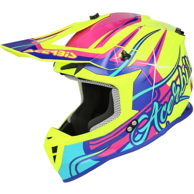 Promozione Casco Moto Cross Acerbis LINEAR 2206 Giallo Viola