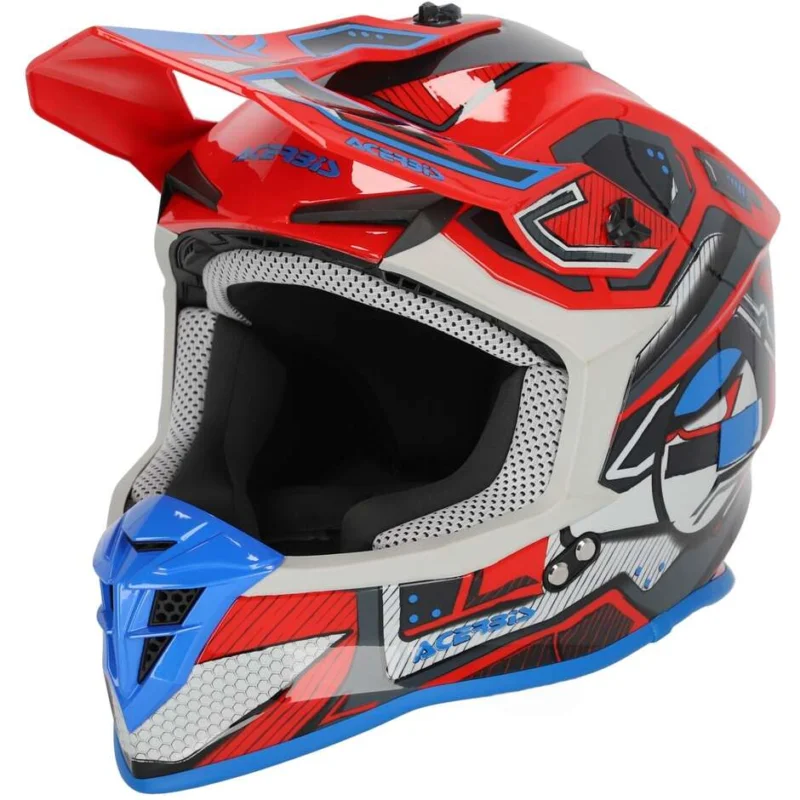 Casco Moto Cross Acerbis LINEAR 2206 Rosso Blu Economico