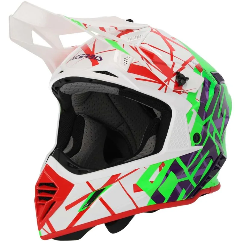 Casco Moto Cross Acerbis X-TRACK 2206 Verde Bianco Ultimissimo Modello