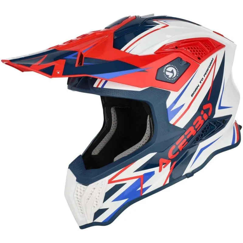 Solo Oggi Casco Moto Cross Enduro Acerbis AIRSTRIKE-X Bianco Blu Rosso