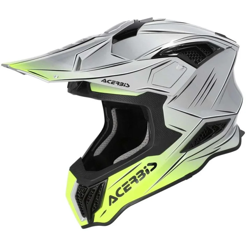 Prezzo Ridotto Casco Moto Cross Enduro Acerbis AIRSTRIKE-X Grigio Giallo Fluo