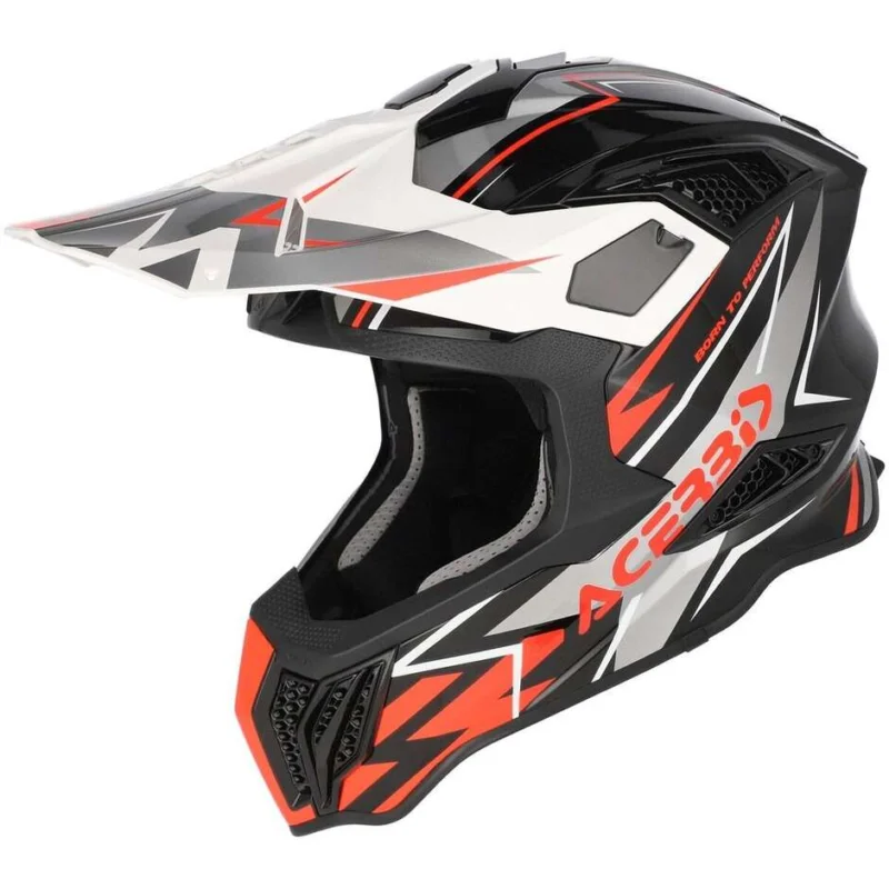 Spedizione Espresso Casco Moto Cross Enduro Acerbis AIRSTRIKE-X Nero Arancio Fluo