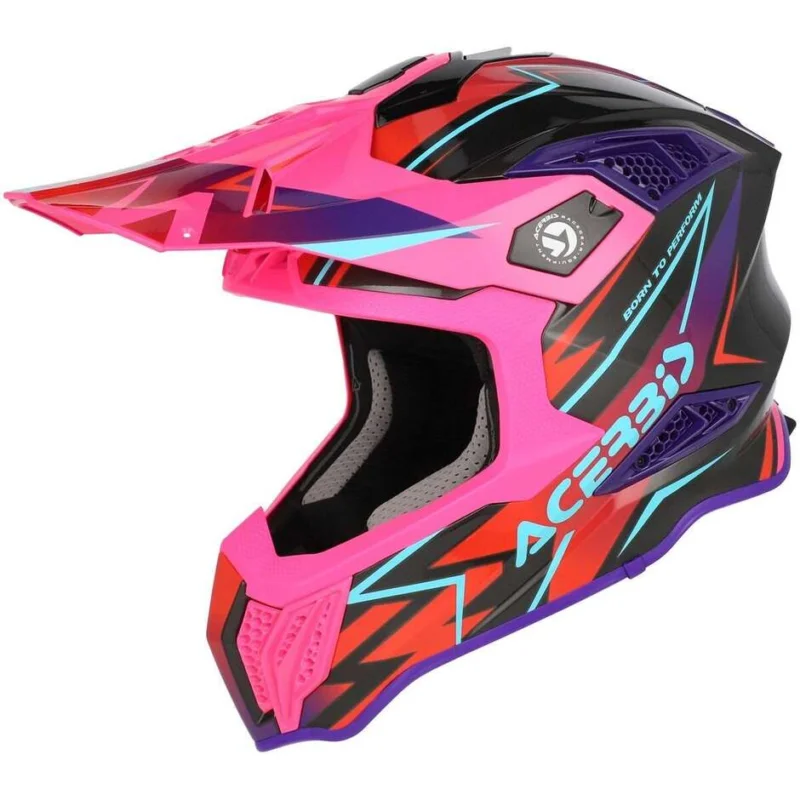 Casco Moto Cross Enduro Acerbis AIRSTRIKE-X Nero Rosa Miglior Prezzo