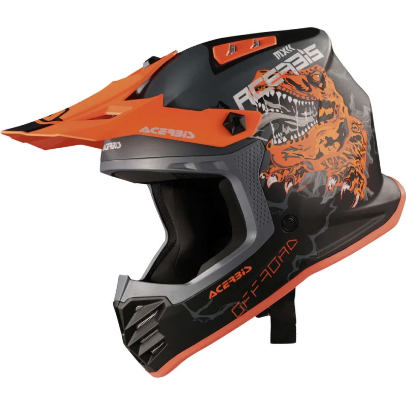 Casco Motocross Enduro ACERBIS Bambino PROFILE JUNIOR Nero Arancio Fluo Prezzo Scontato