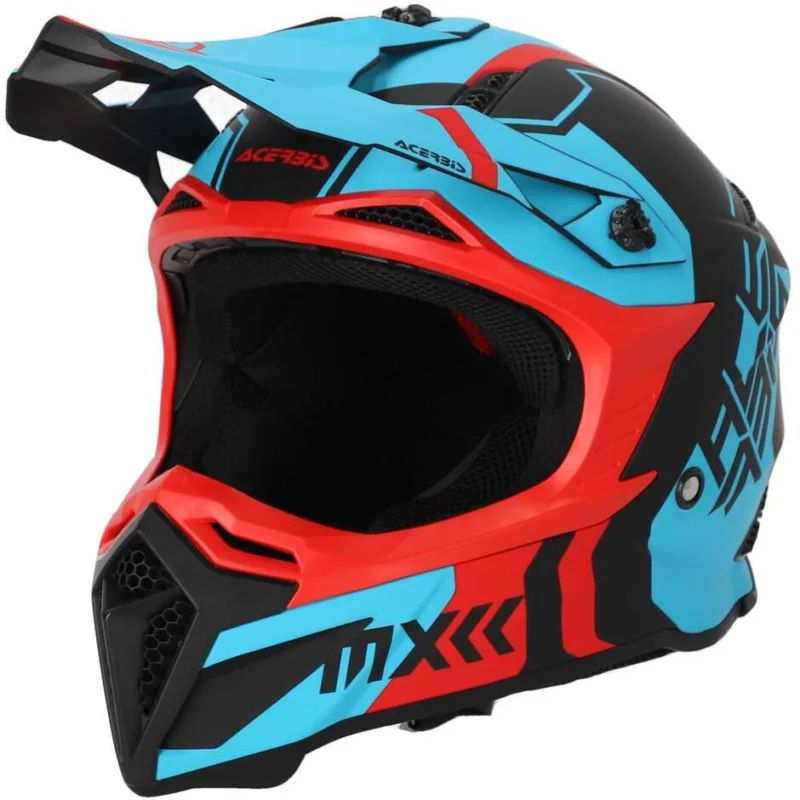 Promozione Casco Moto Cross Enduro Acerbis PROFILE 5 Rosso Blu