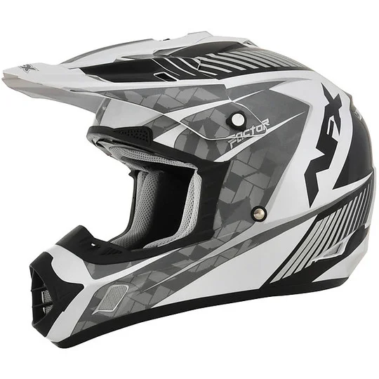 Super Prezzo Casco Moto Cross Enduro Afx FX-17 Factor Bianco Perlato Silver
