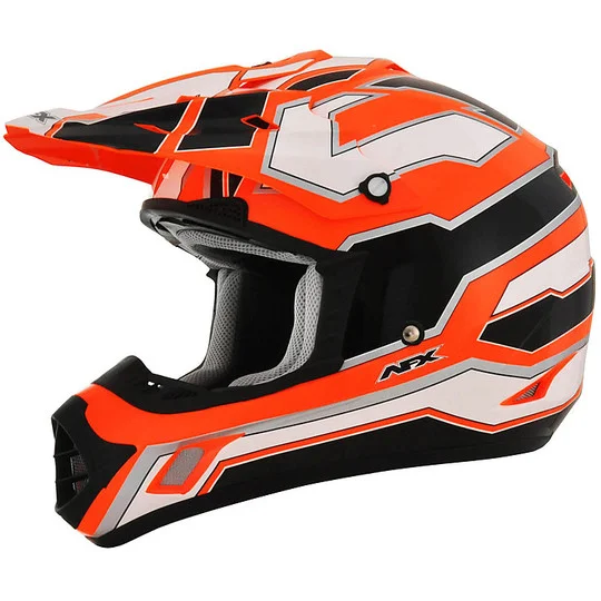Offerta Limitata Casco Moto Cross Enduro Afx FX-17 Works Bianco Nero arancio