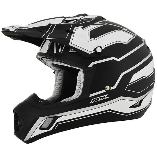 Acquista Ora Casco Moto Cross Enduro Afx FX-17 Works Bianco Nero Opaco