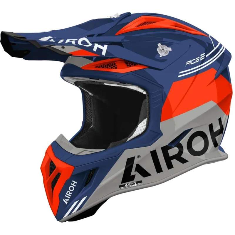 Casco Moto Cross Enduro Airoh AVIATOR ACE 2 FURY Cerulean Blu Lucido Occasione Imperdibile
