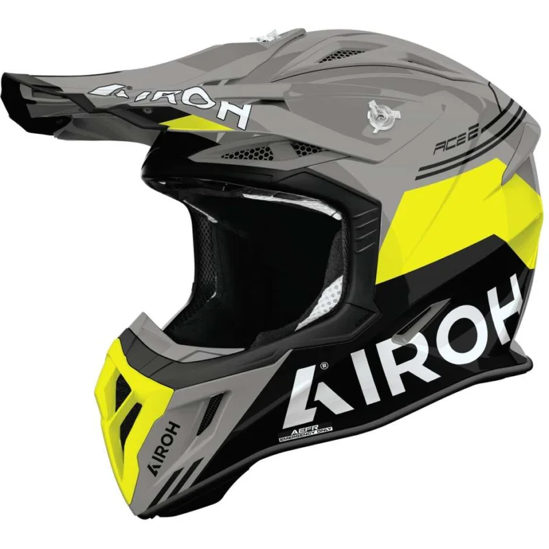 Casco Moto Cross Enduro Airoh AVIATOR ACE 2 FURY Giallo Lucido Vendita Finale