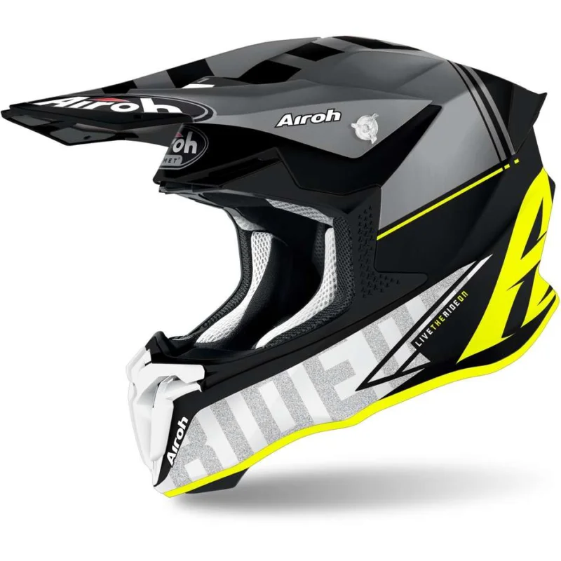 Casco Moto Cross Enduro Airoh TWIST 2.0 TECH Giallo Opaco Di Tendenza