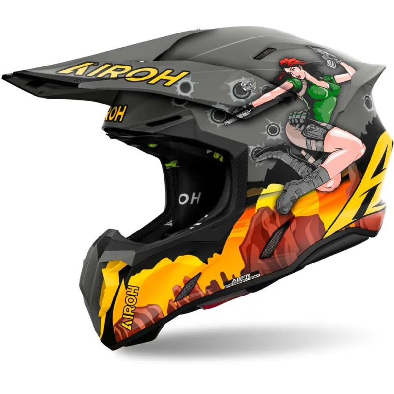Casco Moto Cross Enduro Airoh TWIST 3 ADVENTURE Opaco Subito Disponibile