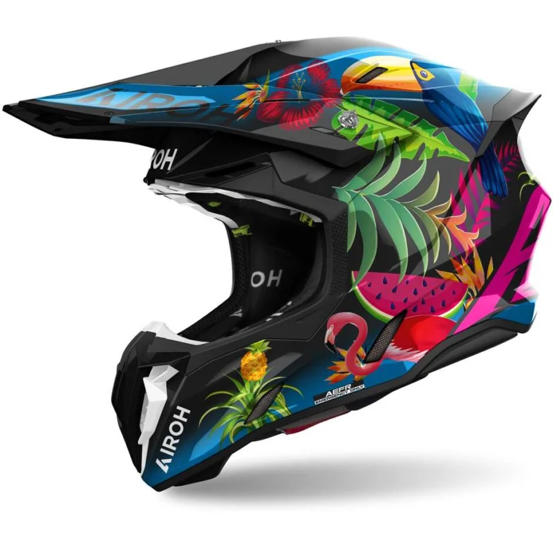 Casco Moto Cross Enduro Airoh TWIST 3 AMAZONIA Lucido Prezzo Ridotto
