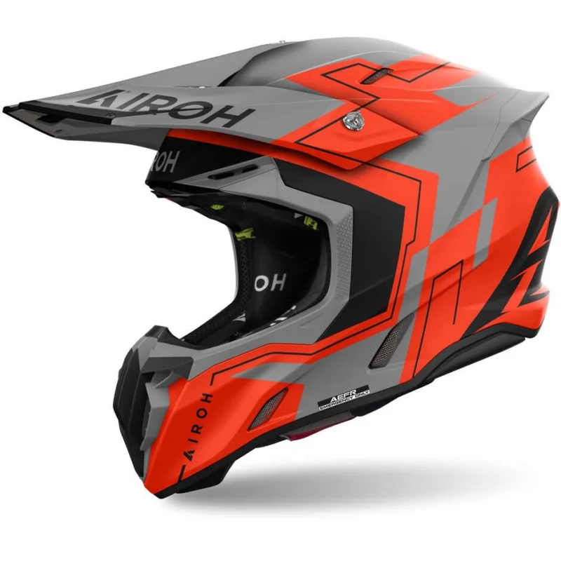 Casco Moto Cross Enduro Airoh TWIST 3 DIZZY Arancio Fluo Opaco Vendita Finale