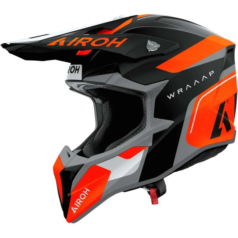 Casco Moto Cross Enduro Airoh WRAAAP CONQUER Arancio Opaco Ultimissimo Modello