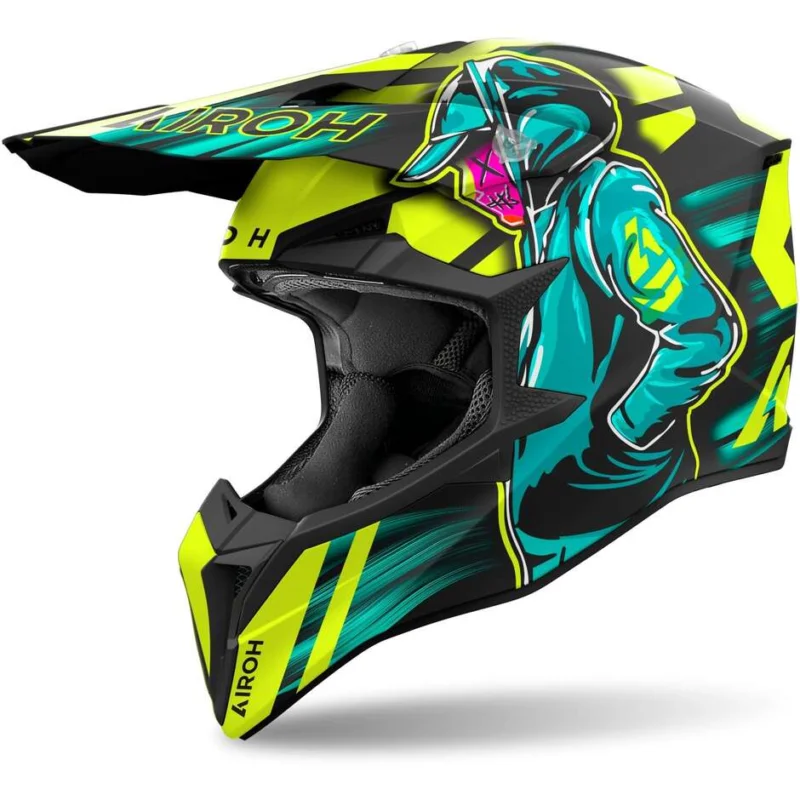 Compra Online Casco Moto Cross Enduro Airoh WRAAAP CYBER Giallo Opaco