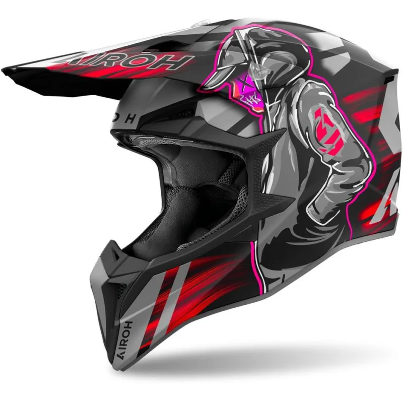 Offerta Casco Moto Cross Enduro Airoh WRAAAP CYBER Rosso Opaco