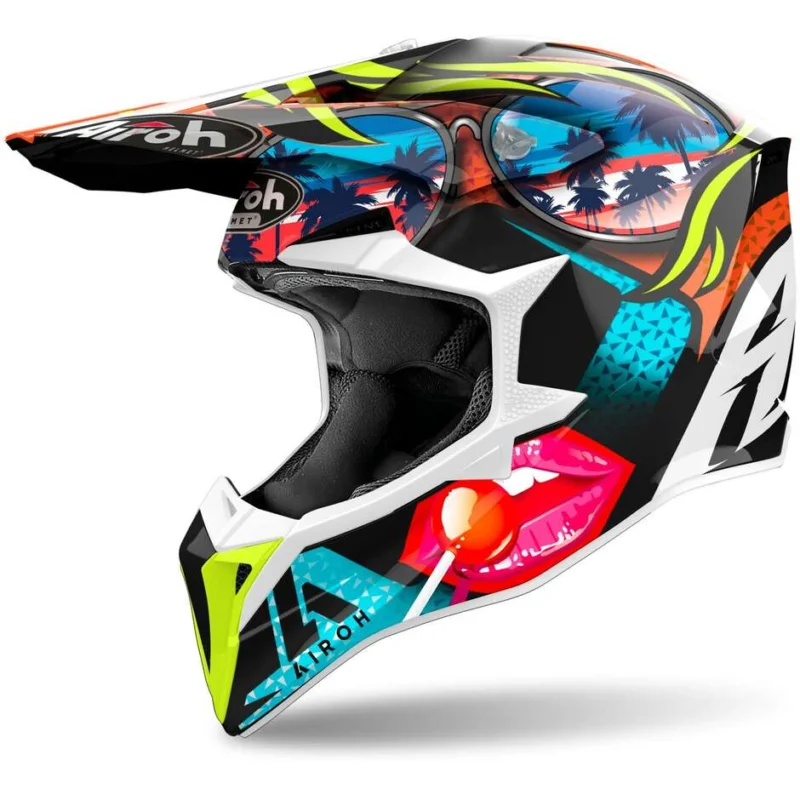 Economico Casco Moto Cross Enduro Airoh WRAAAP LOLLIPOP