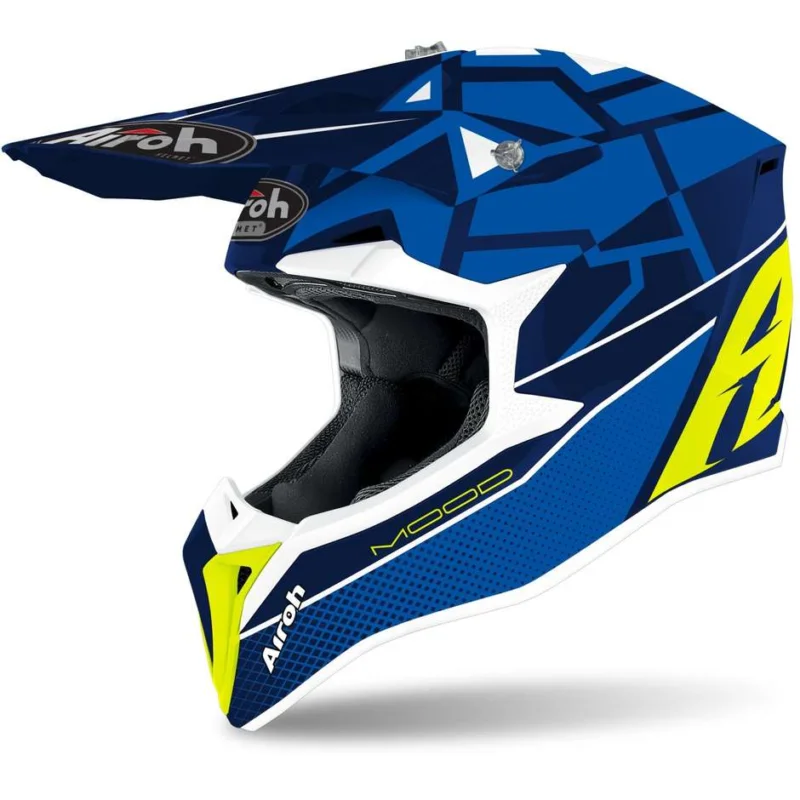 Prezzo Conveniente Casco Moto Cross Enduro Airoh WRAAP Mood Blu Lucido
