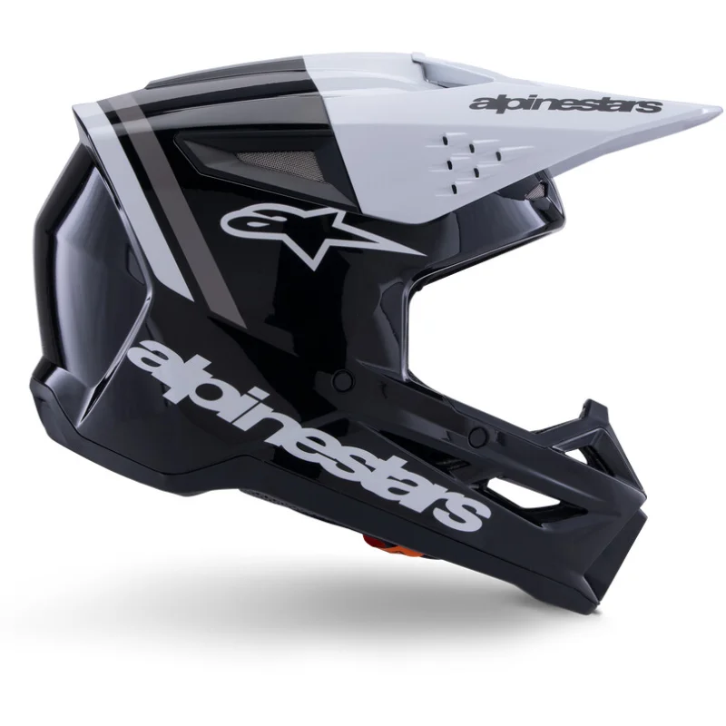 Più Venduto Casco Moto Cross Enduro Alpinestars SM3 Radium Ece06 nero bianco grigio lucido