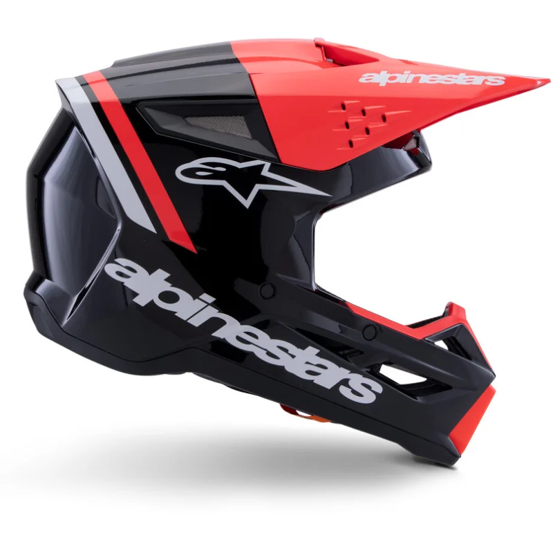 Miglior Prezzo Casco Moto Cross Enduro Alpinestars SM3 Radium Ece06 nero rosso fluo bianco lucido
