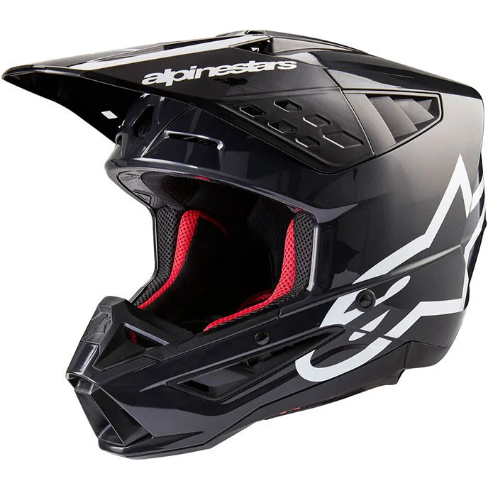 Casco Moto Cross Enduro Alpinestars S-M5 CORP 22.06 Grigio Scuro Lucido Prezzo Basso