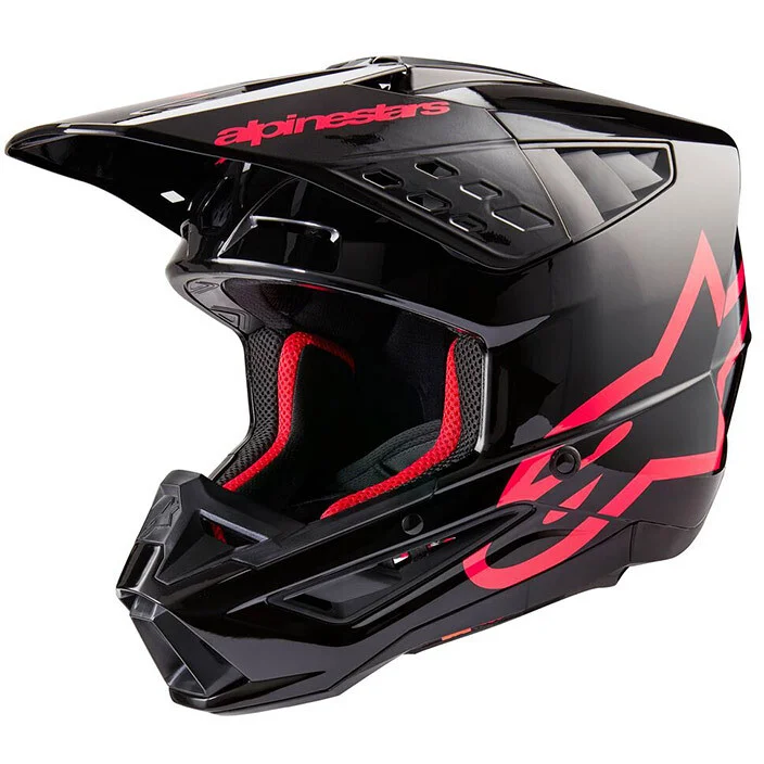 Direttamente Dal Produttore Casco Moto Cross Enduro Alpinestars S-M5 CORP 22.06 Nero Diva Rosa Lucido