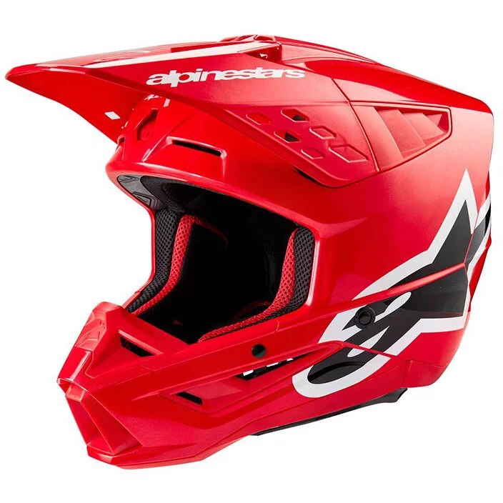 Esclusivo Casco Moto Cross Enduro Alpinestars S-M5 CORP 22.06 Rosso Lucido