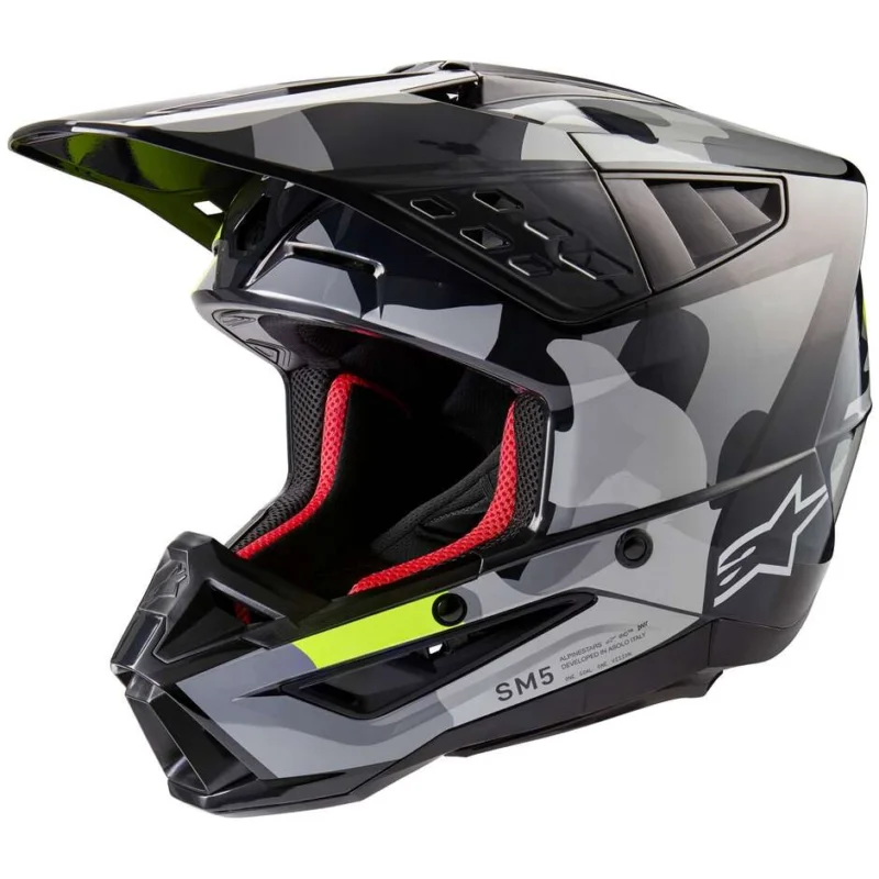 Quantità Limitata Casco Moto Cross Enduro Alpinestars S-M5 ROVER 2 22.06 Fluo Grigio Lucido