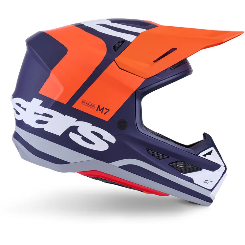 Offerta Speciale Casco Moto Cross Enduro Alpinestars SM7 Core Ece06 arancio blu opaco