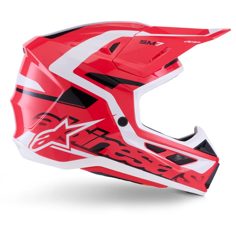 Casco Moto Cross Enduro Alpinestars SM7 Deed Ece06 rosso nero bianco lucido Direttamente Dal Produttore
