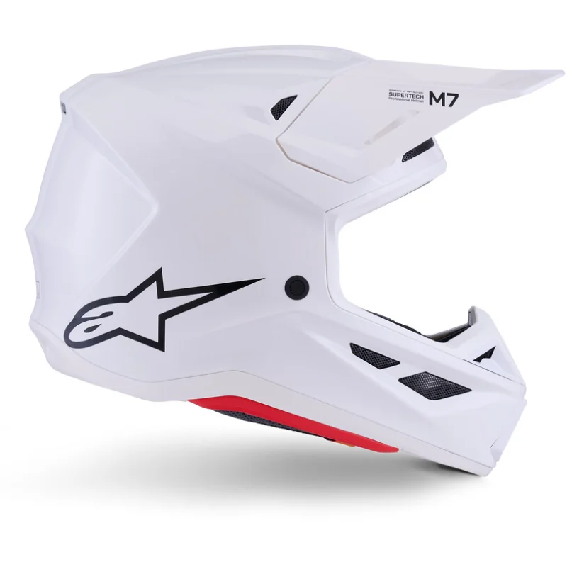 Non Perdere Casco Moto Cross Enduro Alpinestars SM7 Solid Ece06 bianco lucido