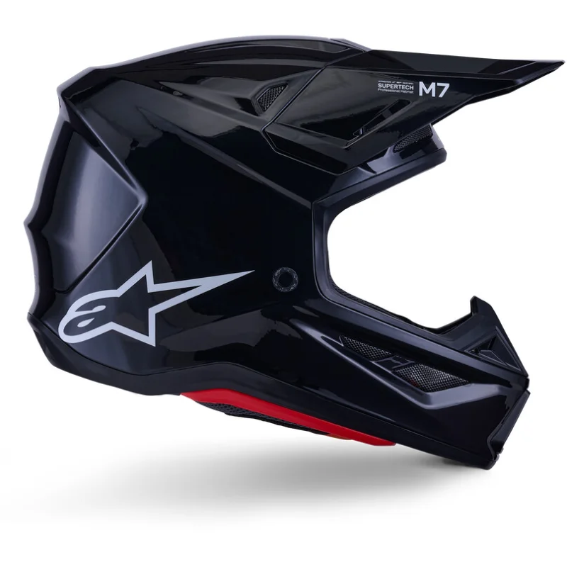 Casco Moto Cross Enduro Alpinestars SM7 Solid Ece06 nero lucido Reso Gratuito