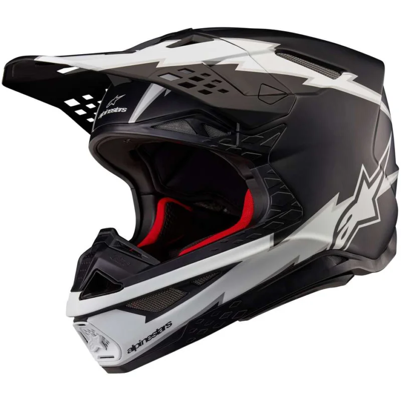 Affare Casco Moto Cross Enduro Alpinestars SUPERTECH S-M10 AMPRESS 22.06 Bianco Nero Opaco