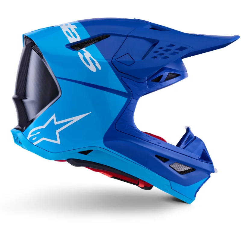 Casco Moto Cross Enduro Alpinestars Supertech S-M10 Flood Ece06 azzurro blu nero carbon Subito Disponibile