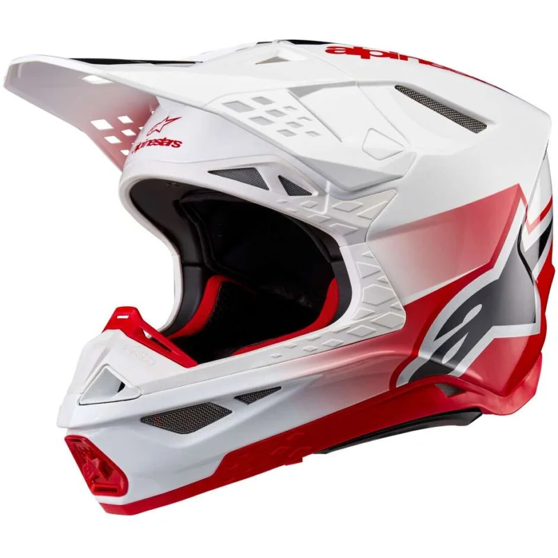 Casco Moto Cross Enduro Alpinestars SUPERTECH S-M10 UNITE 22.06 Bianco Rosso Lucido Vendita Finale