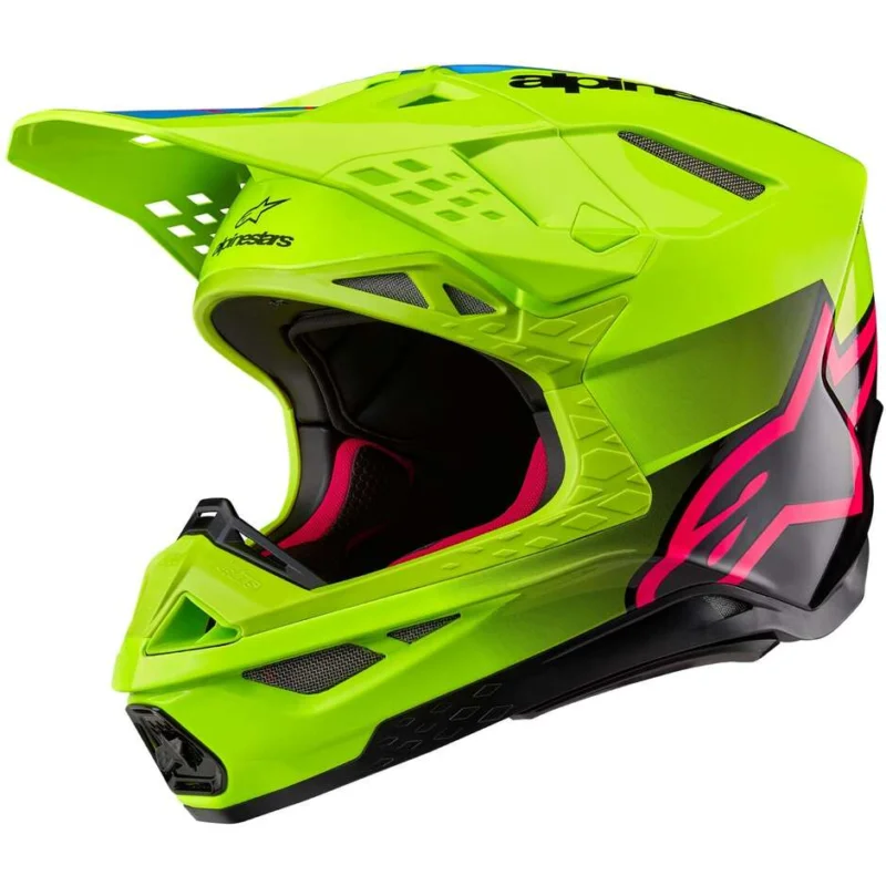 Casco Moto Cross Enduro Alpinestars SUPERTECH S-M10 UNITE 22.06 Gialllo Fluo Nero Rosa Compra Adesso