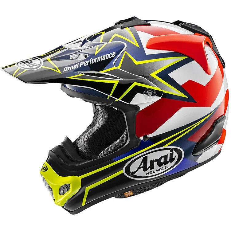 Casco Moto Cross Enduro Arai MX-V EVO Star & Strips Giallo Fluo Offerta Speciale