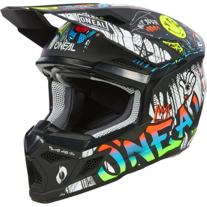 Offerta Casco Moto Cross Enduro Bambino Oneal 3SRS Youth RANCID Nero/Bianco