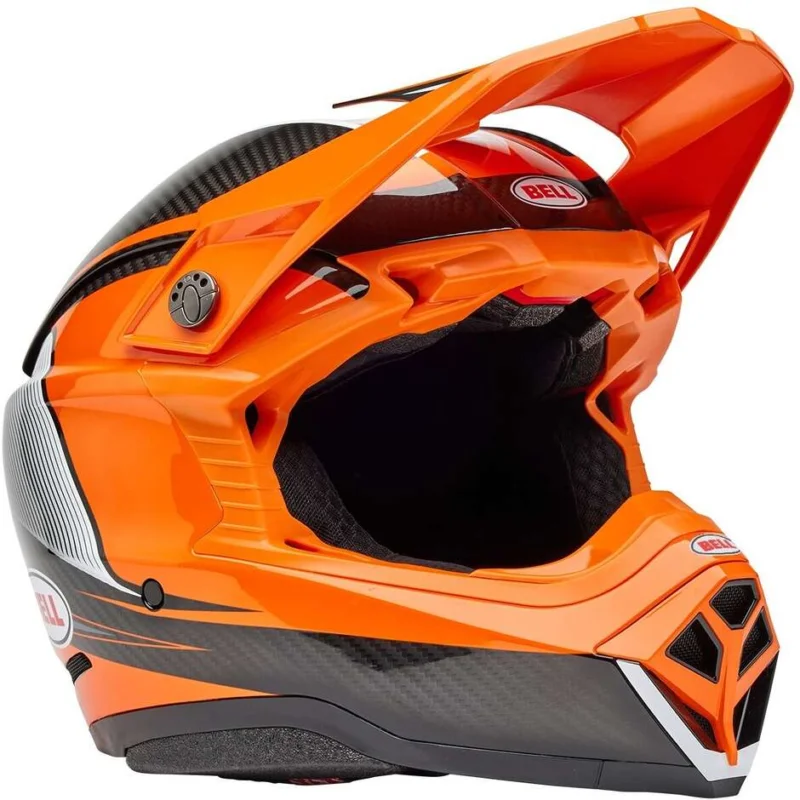 Esclusivo Casco Moto Cross Enduro Bell MOTO-10 SPHERICAL EVADE Arancio Nero Lucido