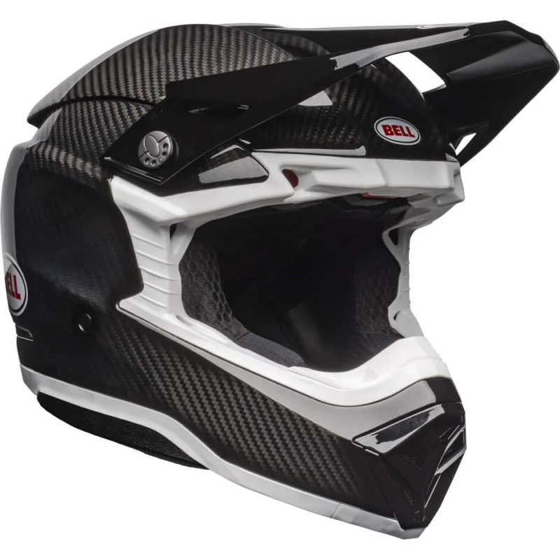 Casco Moto Cross Enduro Bell MOTO-10 SPHERICAL Nero Bianco Economico
