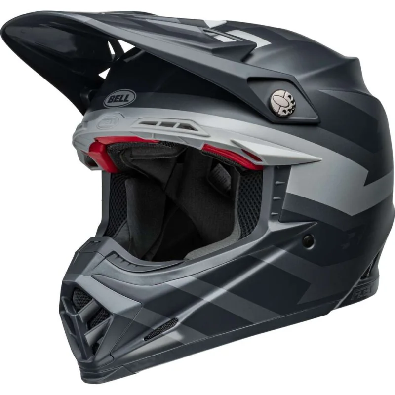 Must-Have Casco Moto Cross Enduro BELL MOTO-9S FLEX BANSHEE Nero Argento Satinato