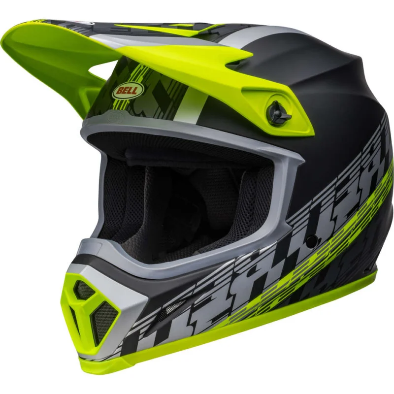 Offerta Limitata Casco Moto Cross Enduro Bell MX-9 MIPS OFFSET Nero Giallo Fluo Opaco